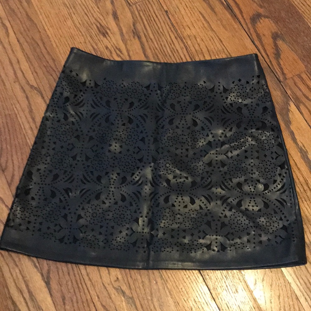Black leather skirt
